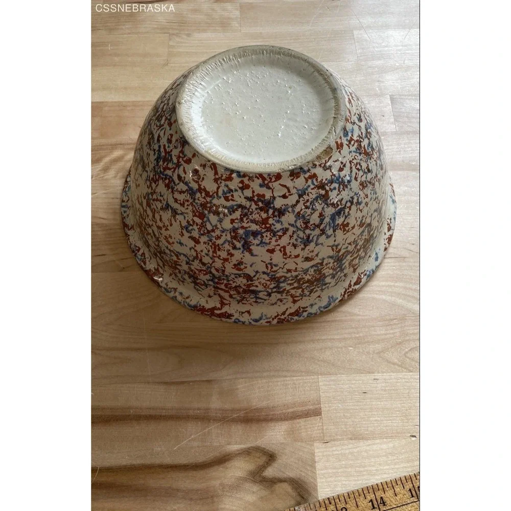 Vintage Stoneware Mixing Bowl Splatterware McGrath's Hardware Hastings 9 Inch